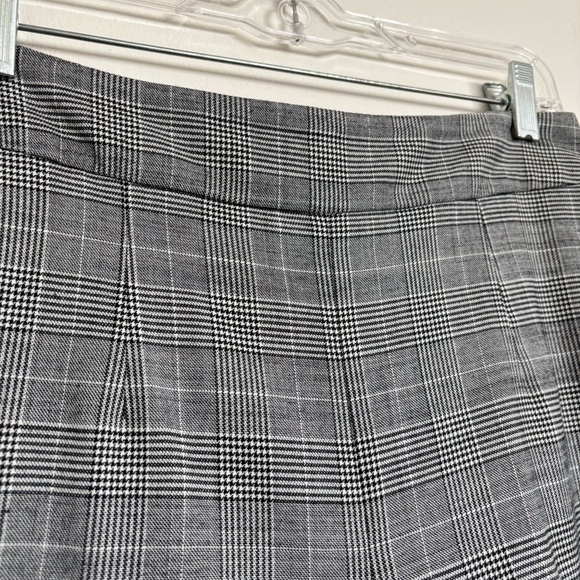 Jigsaw London Plaid Wide Leg Trouser Pants Size US 6 Gray Black Wool Blend Work - Picture 3 of 11